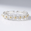 Daisy Cluster Band Ring - (Adjustable)