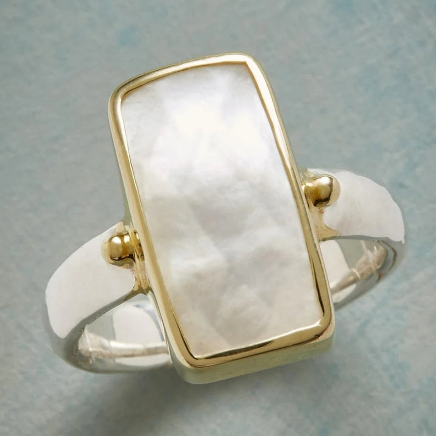 Vintage Bohemian Geometric Moonstone Ring