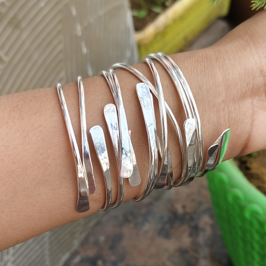 Vintage Bohemian Style Wide Cuff Stackable Bracelet