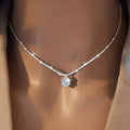 Moissanite Solitaire Pendant Sterling Silver Necklace