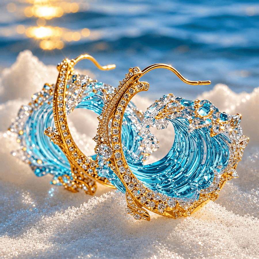 Ocean's Oath Gold Earrings