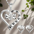 2-Piece Jewellery Set with Paw, Heart & Bone Charms