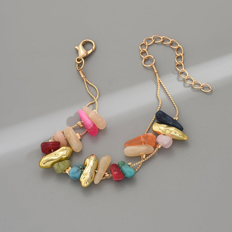 Boho Multicolor Beaded Charm Bracelet