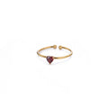 Birthstone Ring Titanium Steel Plated 18K Open Adjustable Gold