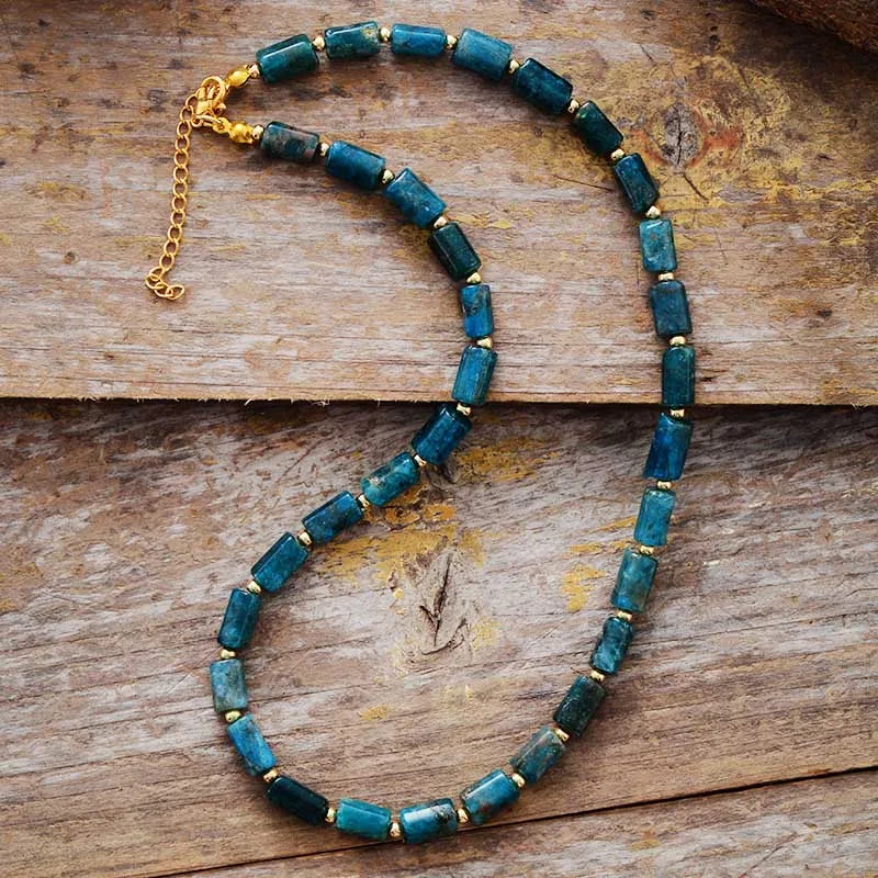 Natural Apatite Beaded Choker Necklace